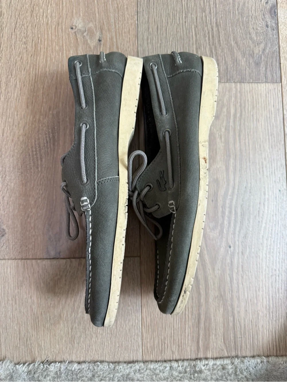 Lacoste Men's Charcoal Leather Boat Shoes